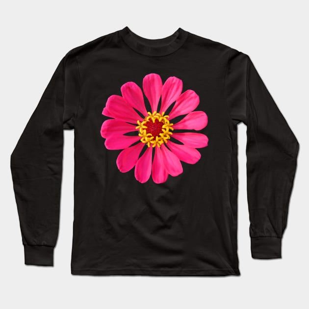 colorful pink zinnia, flower, blooms, flowers Long Sleeve T-Shirt by rh_naturestyles